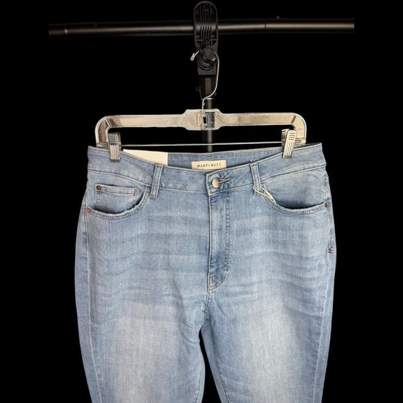 Warp + Weft Skinny High Rise Jeans 14/32 Chambray Stretch Cotton Denim NWT - Picture 5 of 15